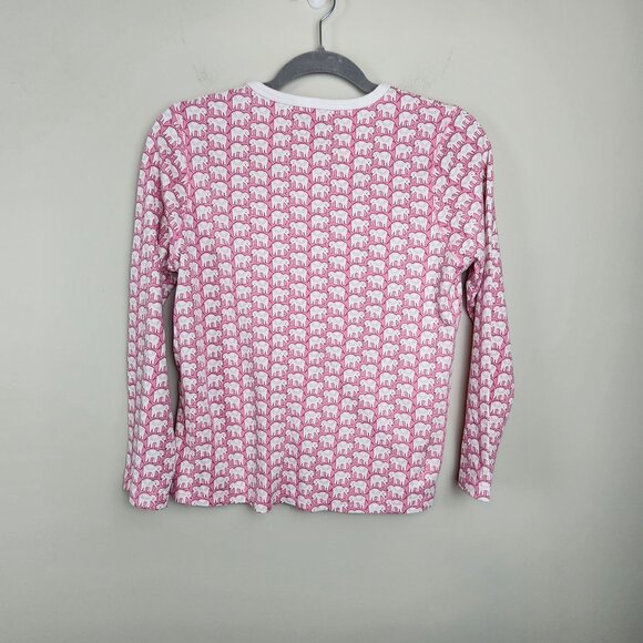Roller Rabbit pajama top XS Pink Elephant print long sleeve - Picture 6 of 9